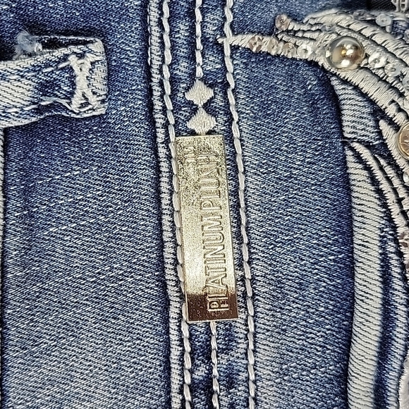 PLATINUM PLUSH MOM LA Gemstone Encrusted Jeans Size 5 - Picture 10 of 13